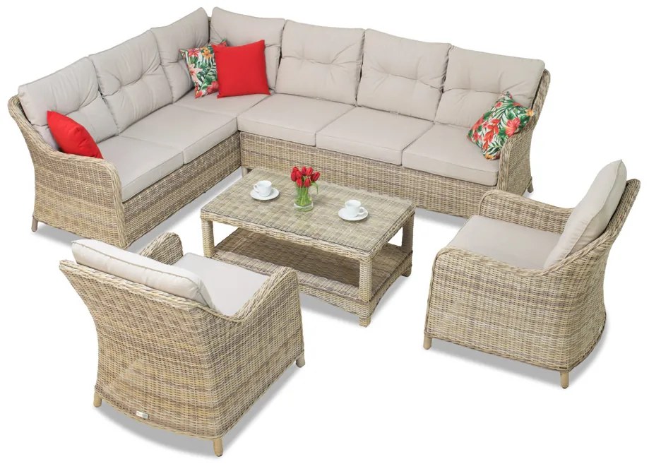 Garden Point technorattan set Toledo Corner 7 beige