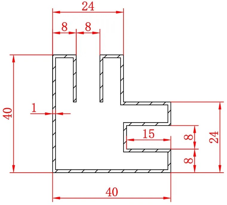 Saniclear Redro vrijstaande douchewand 90cm met zijwanden van 40cm verouderd messing