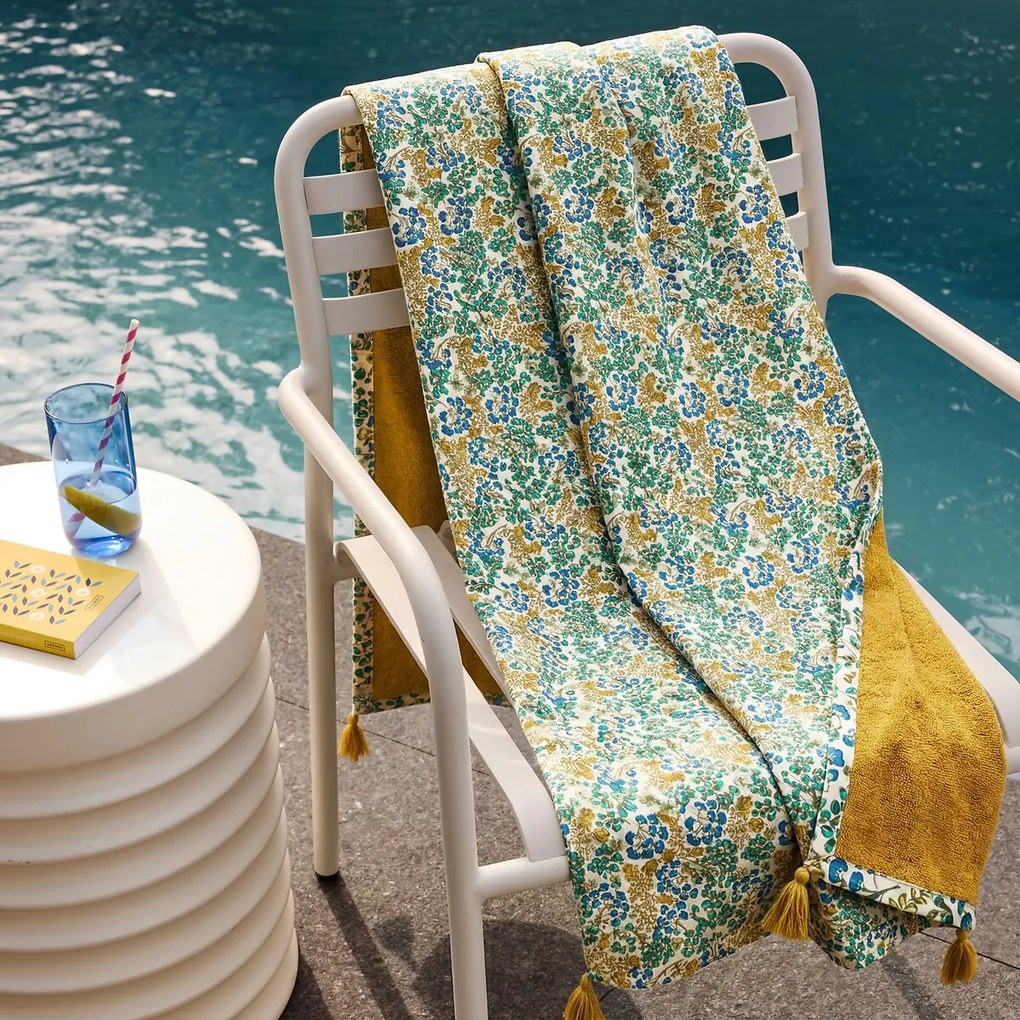 Fouta XL, bloemenprint, badstof voering, HANOI