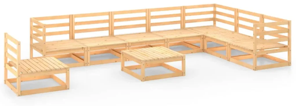 vidaXL 9-delige Loungeset massief grenenhout
