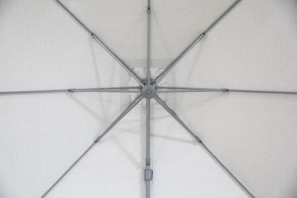 Zweefparasol  3x3m S2 Excellent (incl. voet + hoes) Grijs-antraciet Camello Luna