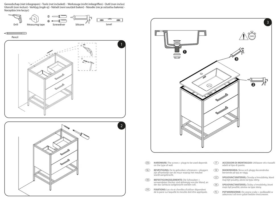 Differnz Industrial onderkast 75cm bruin