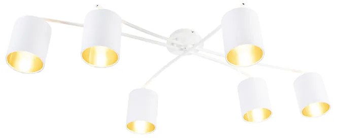 Moderne plafondlamp wit 6-lichts - Lofty