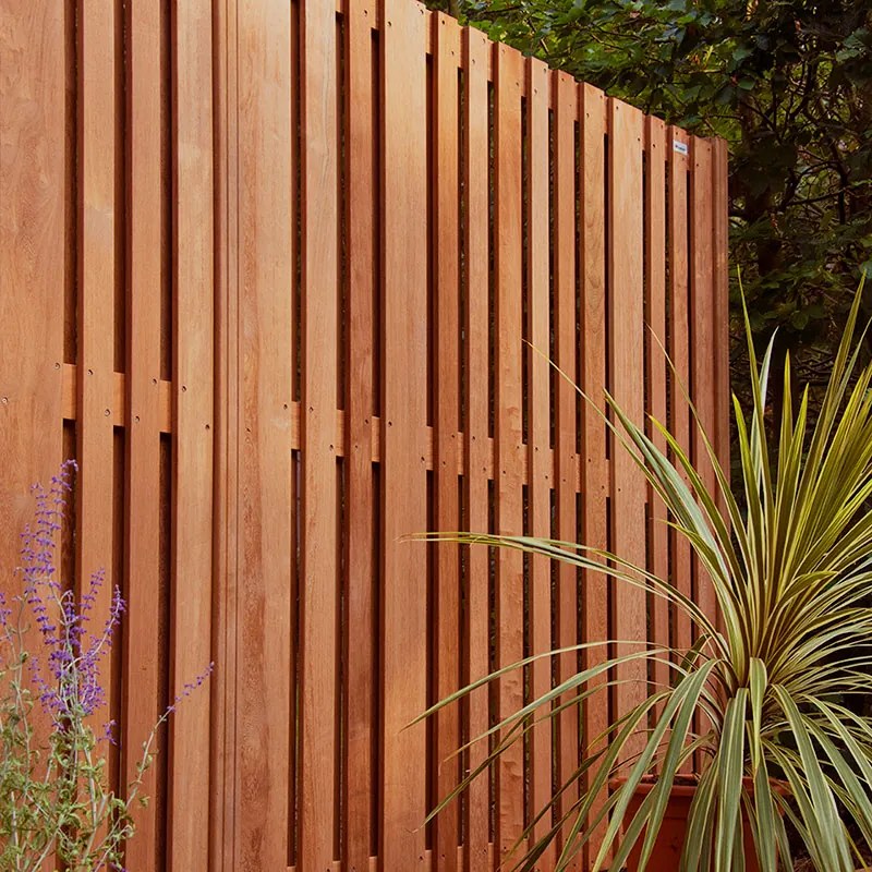 Tuindeur hardhout cedrinho recht - Stripes (100 x 180 cm) schermdikte 4,5 cm