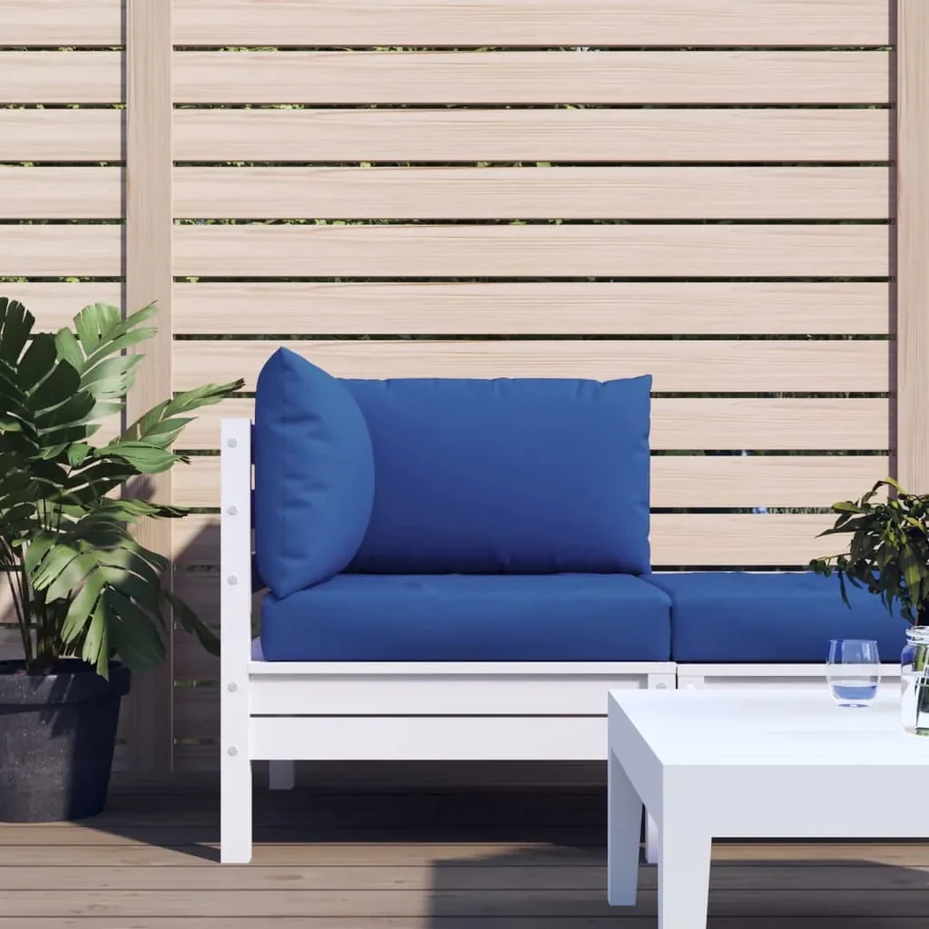 vidaXL Bankkussens pallet 3 st stof blauw