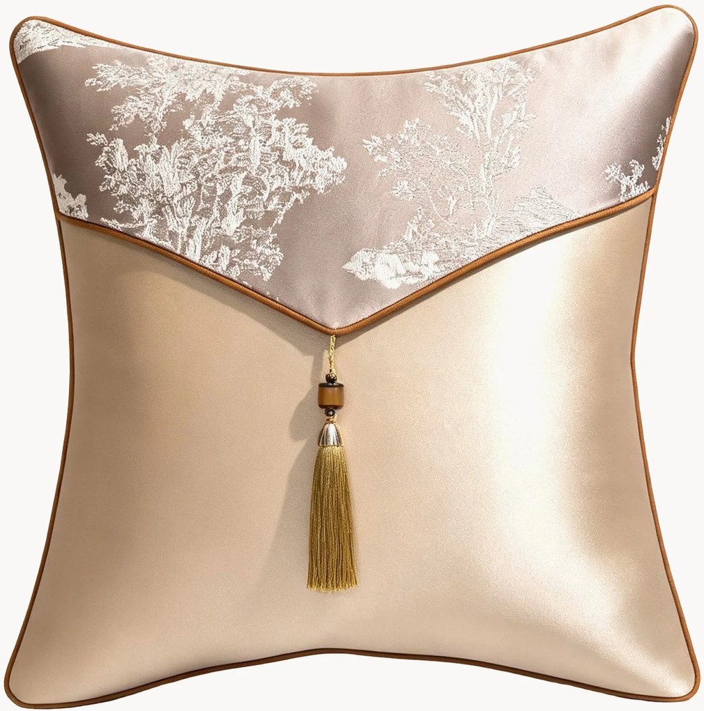 Jacquard kussenhoes SanJu met franjes