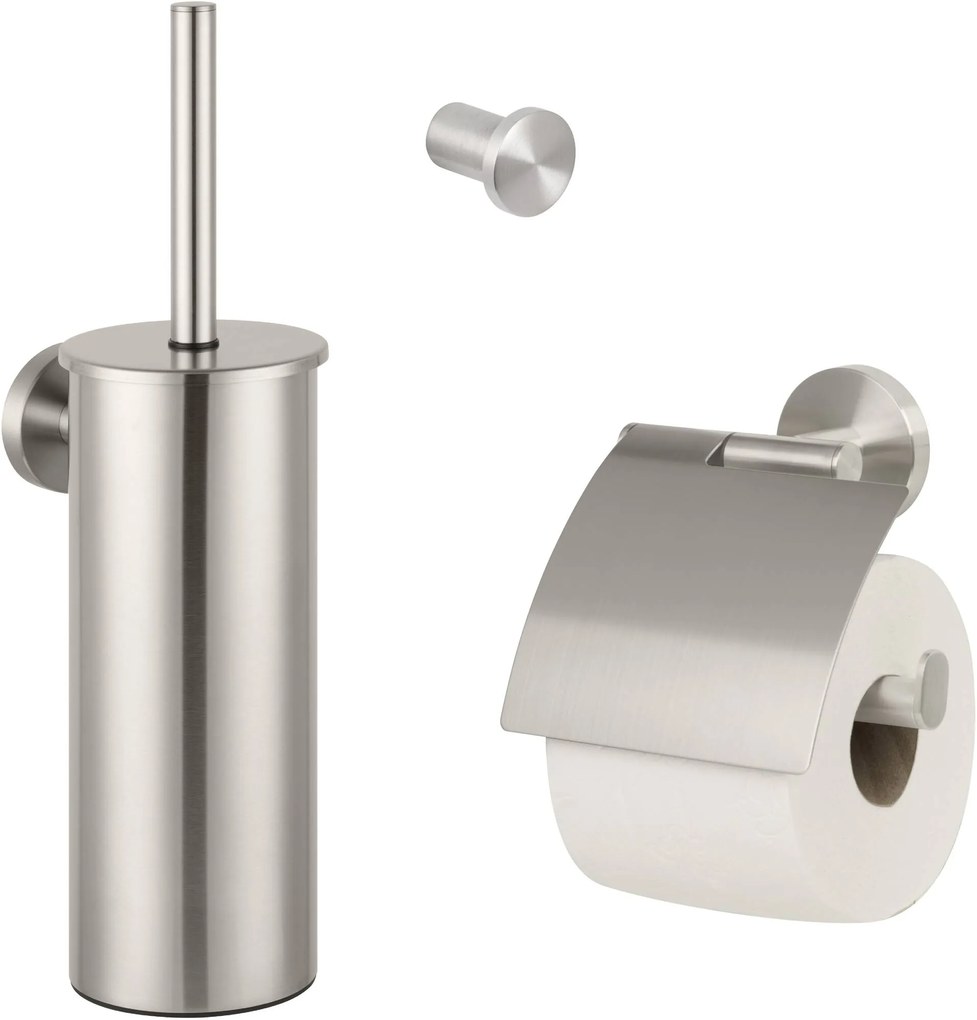 Saqu Nemo 3-delige toiletset geborsteld RVS