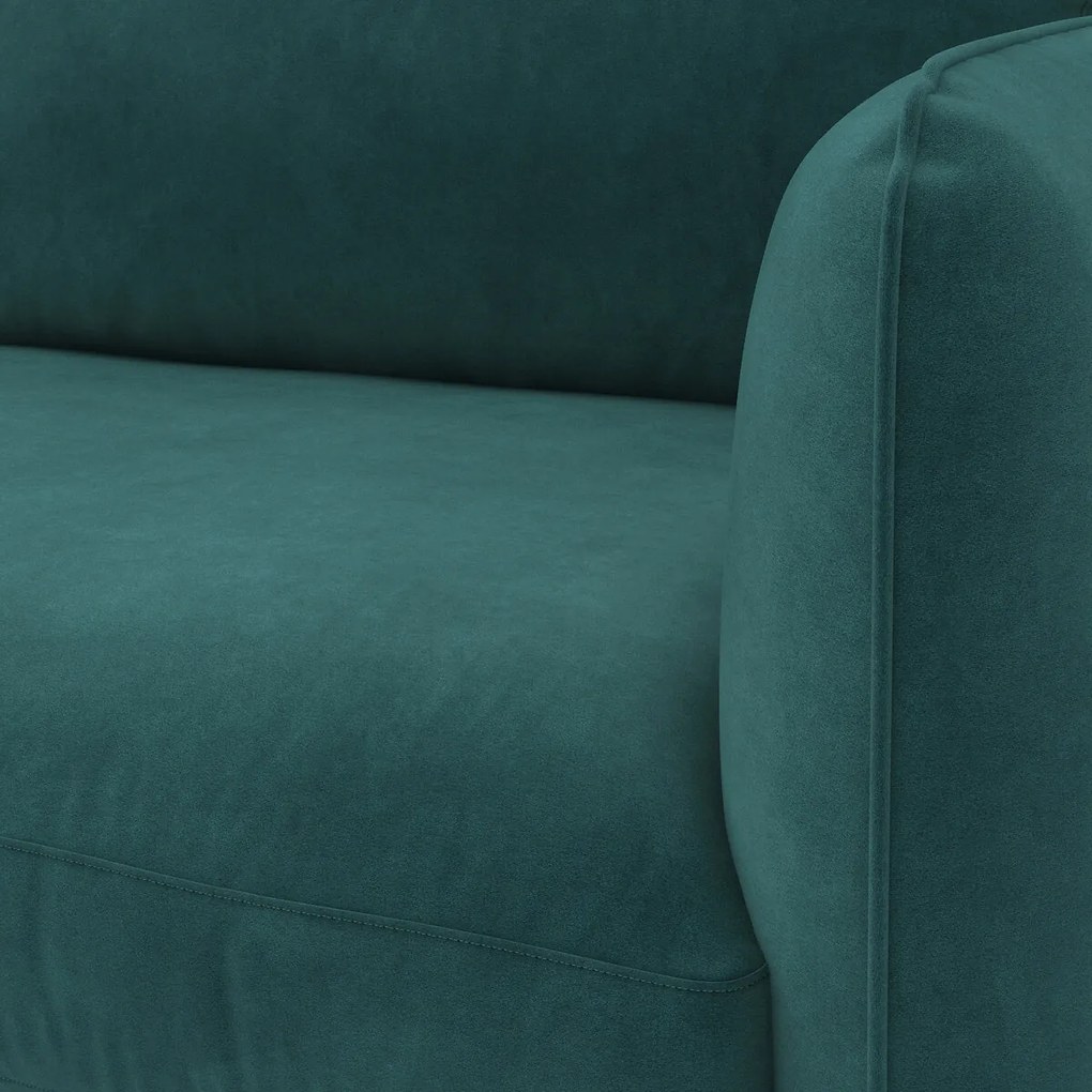 4-zits hoekbank links in fluweel, LOMÉO