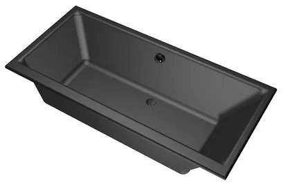 Xenz Kristal inbouwbad - 160x75cm - met overloop - zonder afvoer - Acryl Ebony 6984-29