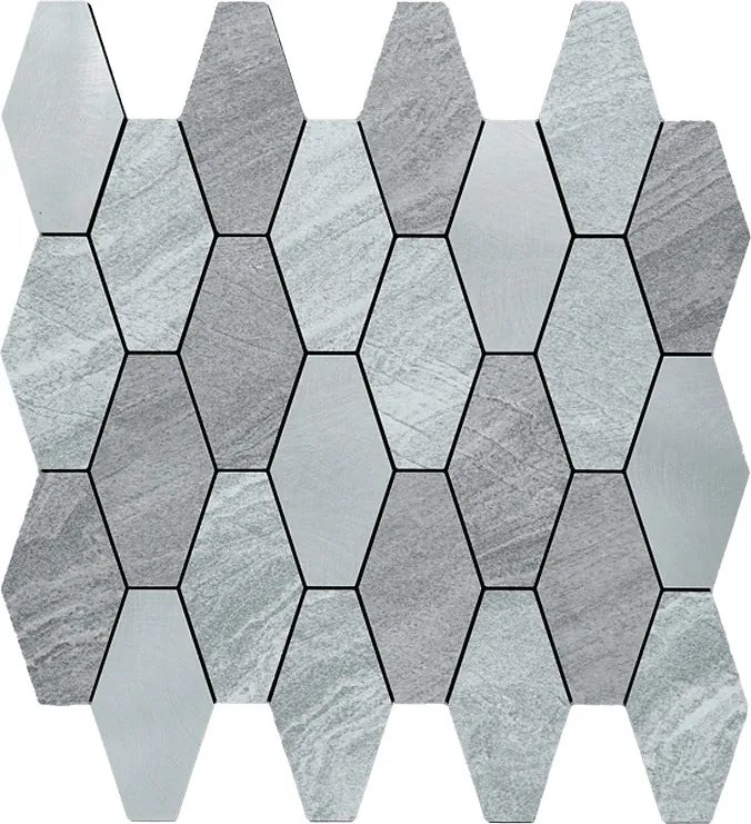 Zelfklevende Mozaïektegels Metaal | Picket Zilver | 30×30 cm | Keuken, Bad &amp; WC