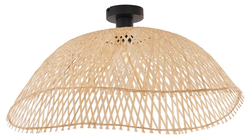 Art Deco plafondlamp zwart met naturel bamboe 60cm - Alka