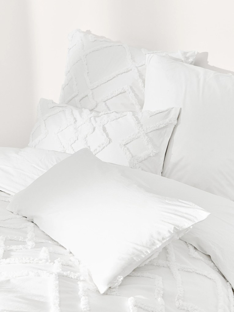 Perkal katoenen dekbedovertrek Faith met getufte design