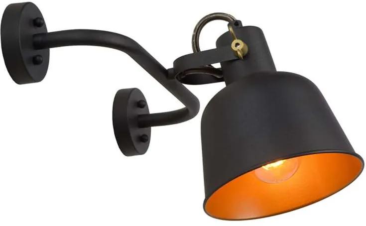 Lucide wandlamp Pia - zwart - 37,5x26,5x19,5 cm - Leen Bakker