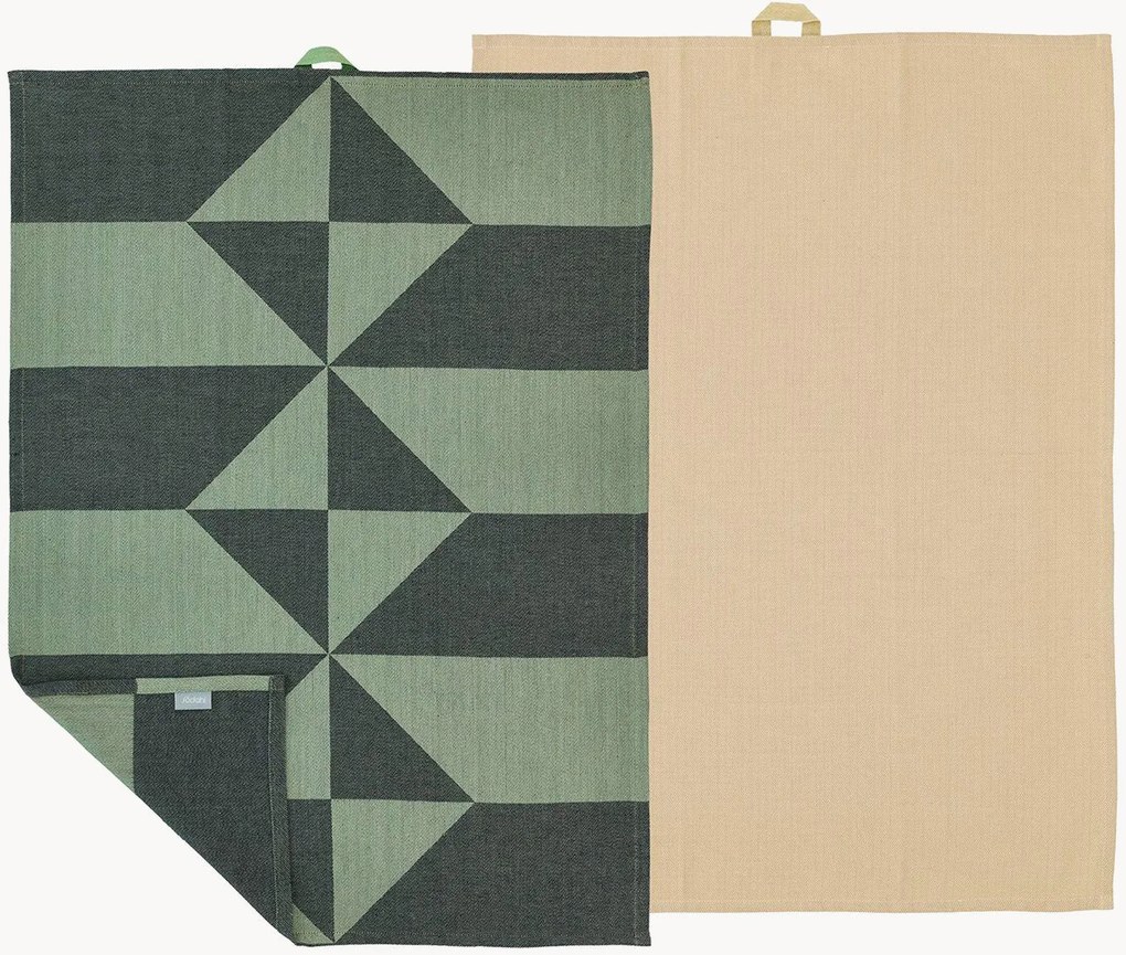 Katoenen theedoeken Twist, 2-delig