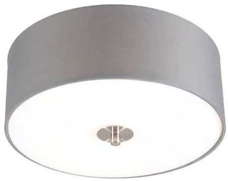 Landelijke plafondlamp grijs 30 cm - Drum