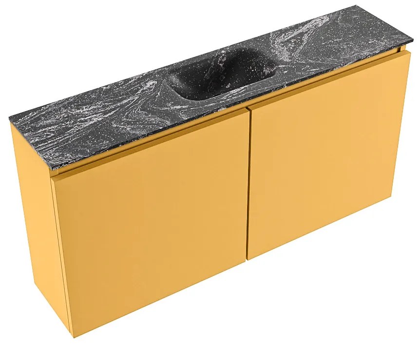 Mondiaz Ture DLux toiletmeubel 100cm ocher met wastafel lava midden zonder kraangat