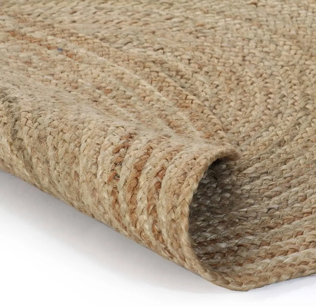 vidaXL Tapijt rond 90 cm gevlochten jute