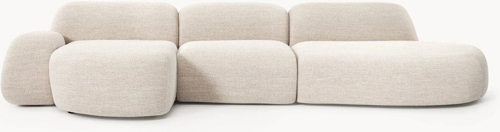 Modulaire bouclé hoekbank Wolke (4-zits) met chaise longue