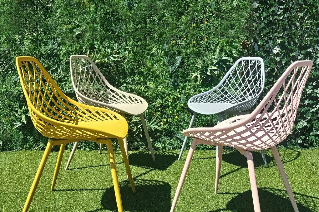 LUGO stoel grijs - modern, opengewerkt, voor keuken / tuin / café