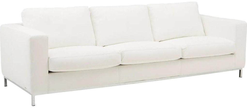 Goossens Excellent Bank Massimo wit, leer, 4-zits, urban industrieel