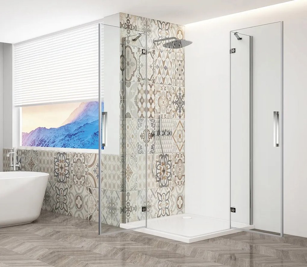 Gelco Trinity douchecabine met hoekinstap 120x80cm helder glas chroom