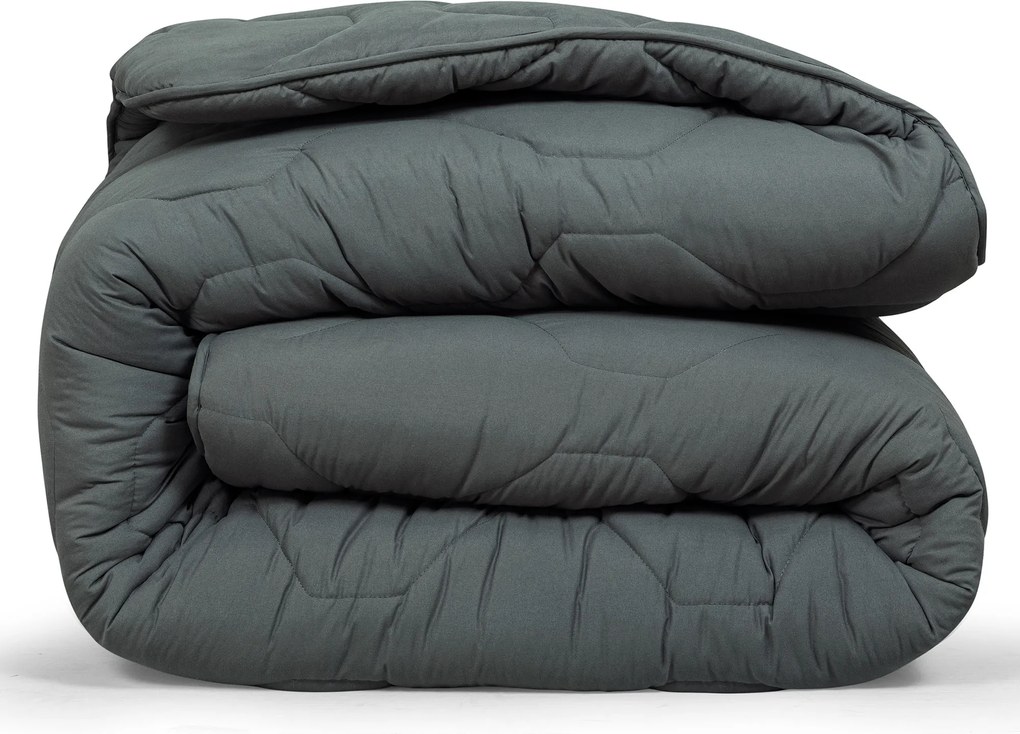Dekbed 2 in 1 - Wasbaar dekbed zonder overtrek - 140x220 - antraciet xl