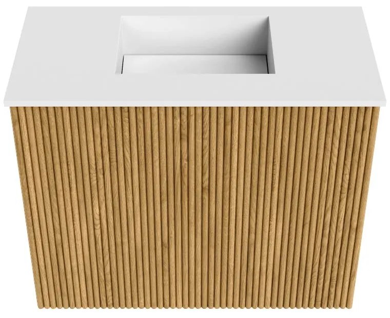 Mondiaz Joya 50cm toiletmeubel oak met wastafel faye midden zonder kraangat talc
