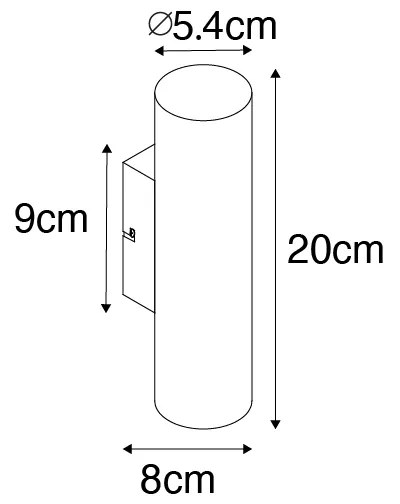 Moderne wandlamp staal 2-lichts - Jeana