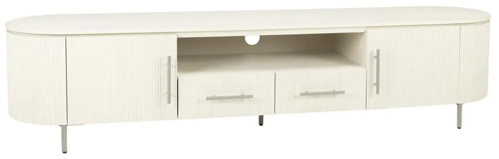 Beige Tv-meubel Met Ribbels 200 Cm - 200x45x45cm.