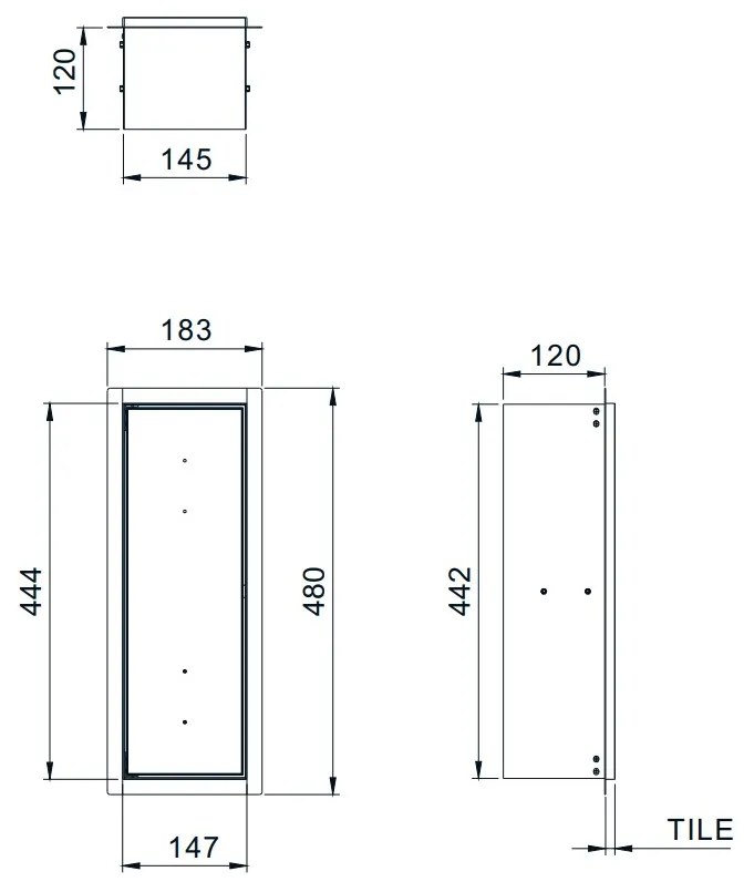 Saniclear Hide inbouw toiletborstel mat wit