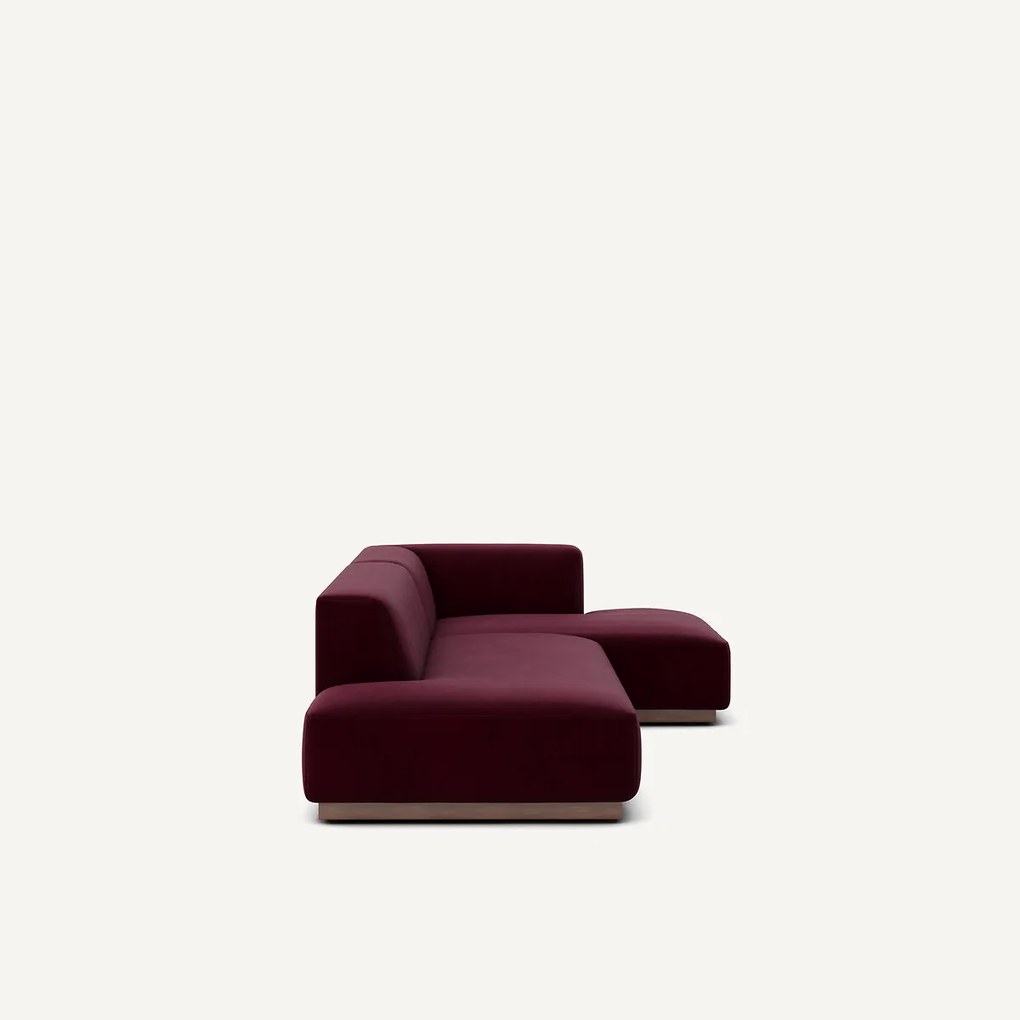 Rechter hoekbank XL in fluweel, Jacopo