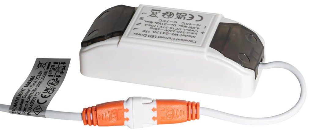 Set van 6 inbouwspots zwart kantelbaar 8,2cm incl. LED dim to IP54 ultra slim - Pupil