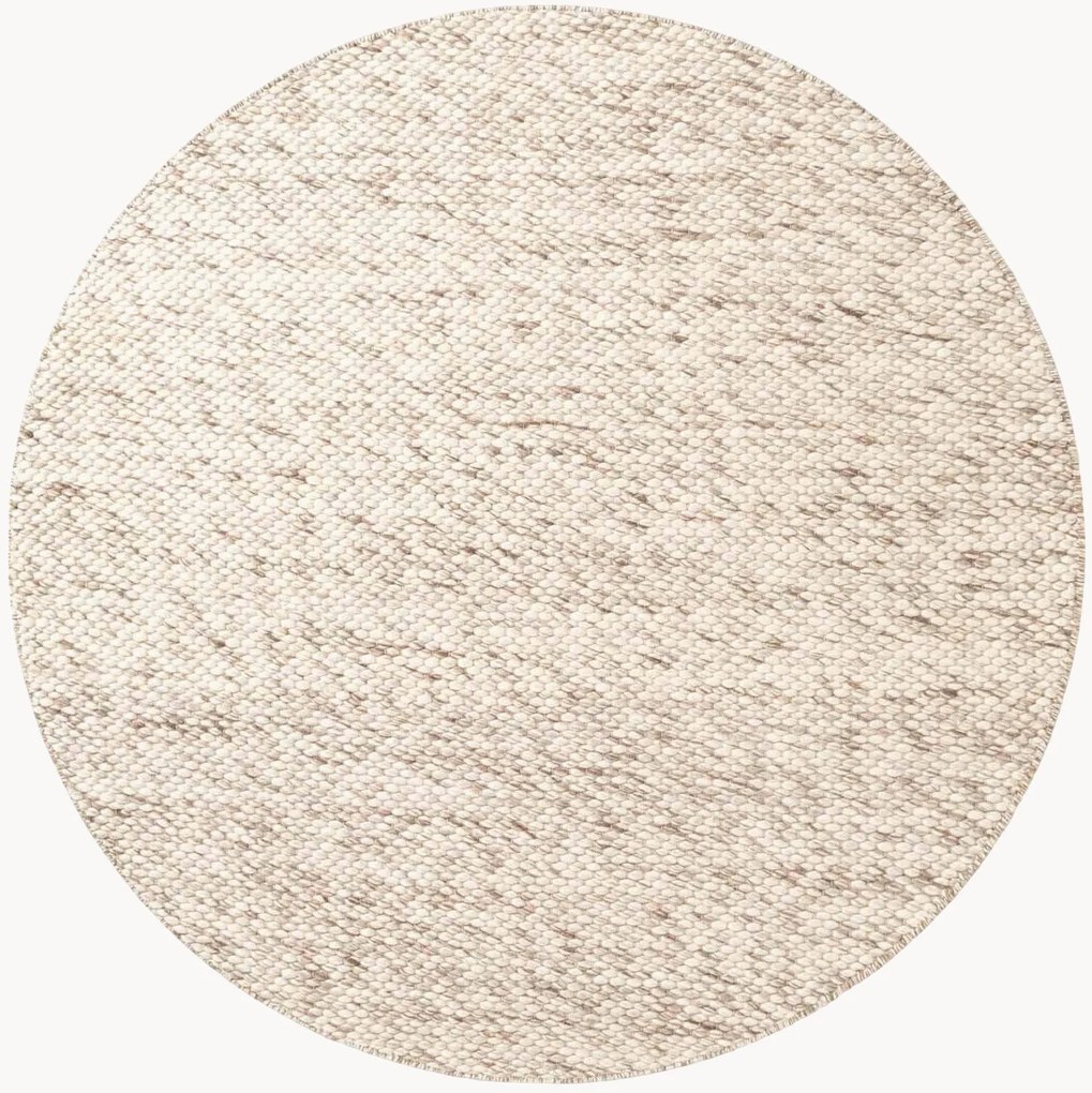 Rond handgemaakt laagpolig wollen vloerkleed Lyon