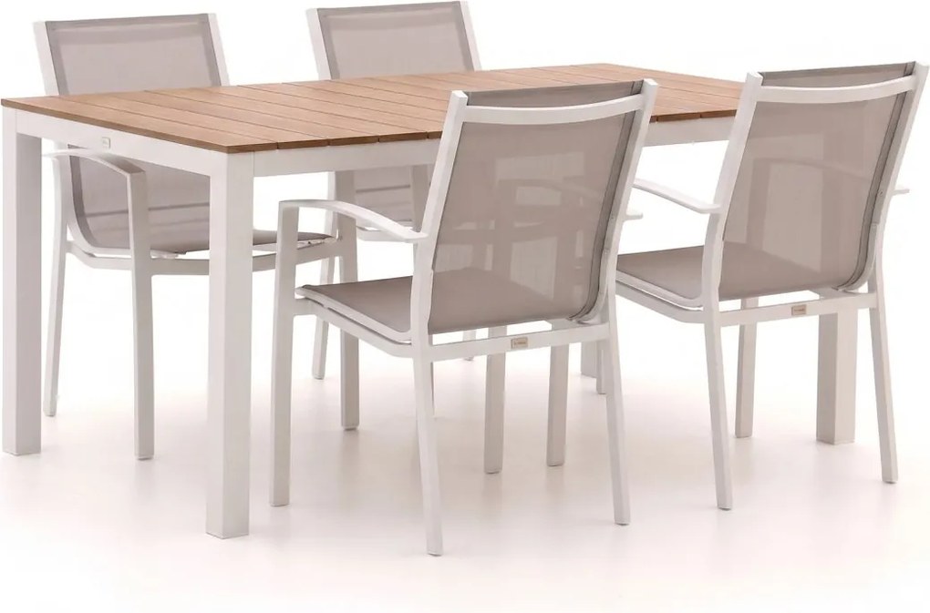 Diningset Forza  | 4 personen polywood | Tuinset stapelbaar | 5-delig | Kees Smit Tuinmeubelen