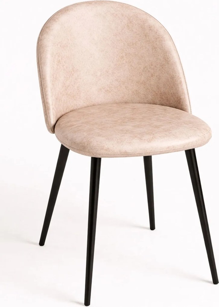 Zwarte Teok Vintage Kunstlederen Stoel