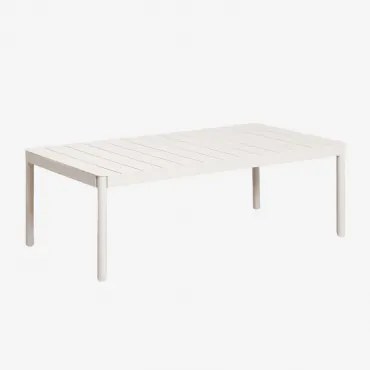 Rectangulaire 110x60 Cm Aluminium Boleni Tuintafel Glaciale Wit - Sklum