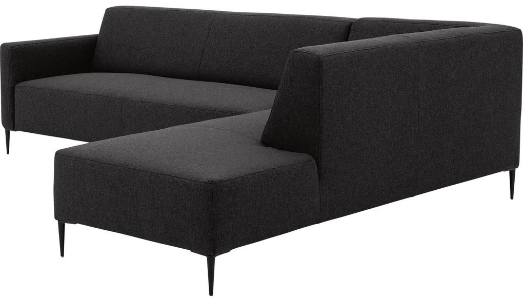 Goossens Key West grijs, stof, 3-zits, modern design met ligelement rechts