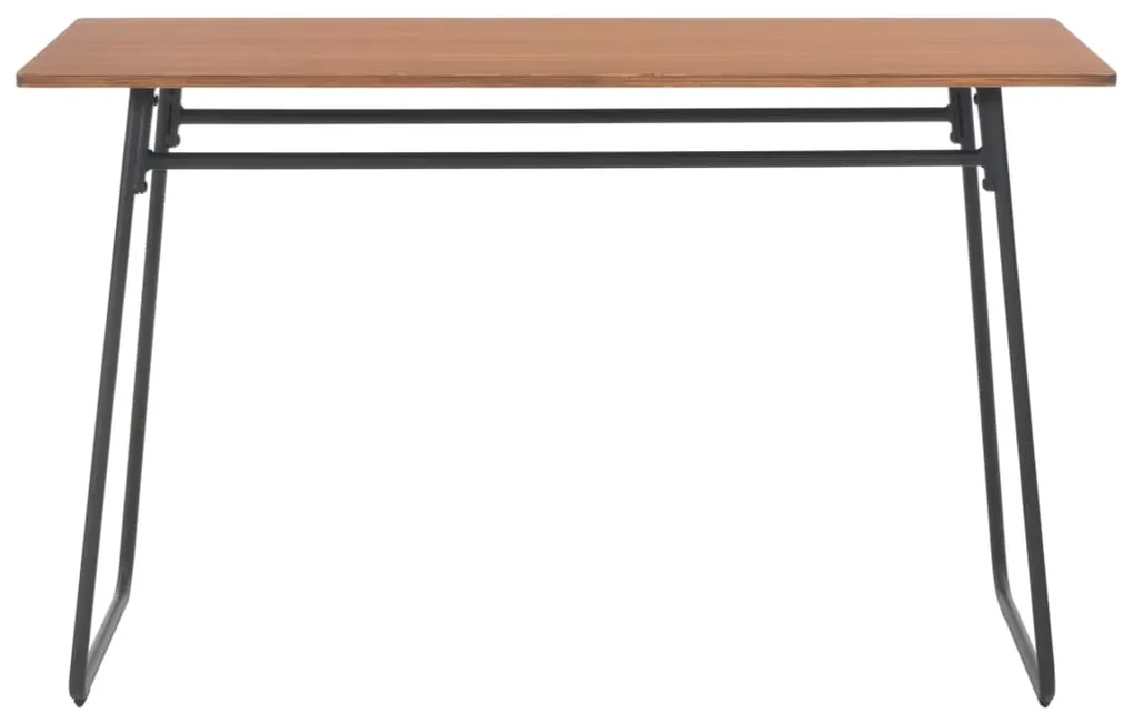vidaXL Eettafel 120x60x73 cm massief multiplex staal bruin