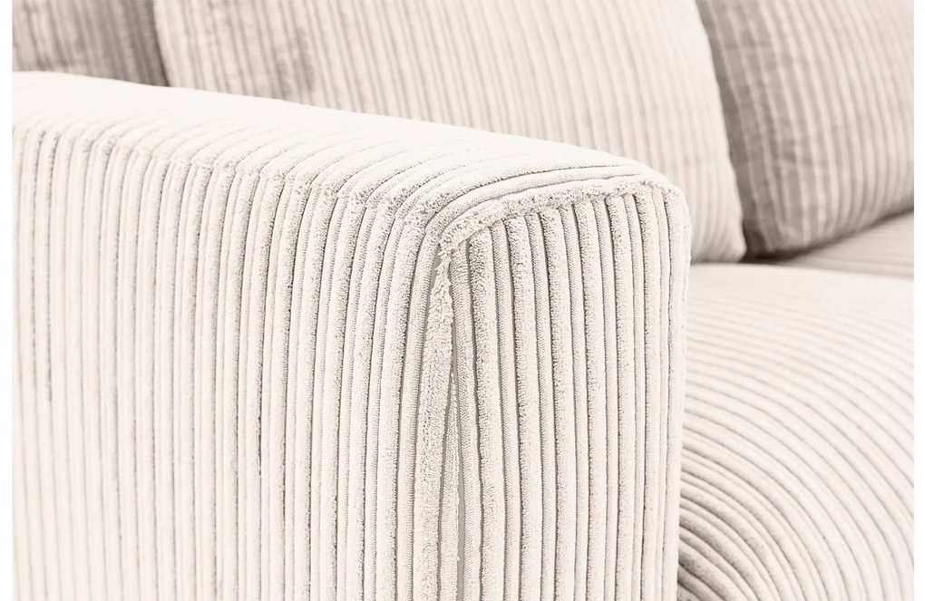 Goossens Bank Ravenia beige, stof, 2-zits, stijlvol landelijk met ligelement rechts