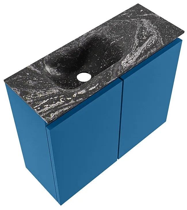 Mondiaz Ture DLux toiletmeubel 60cm jeans met wastafel lava links zonder kraangat