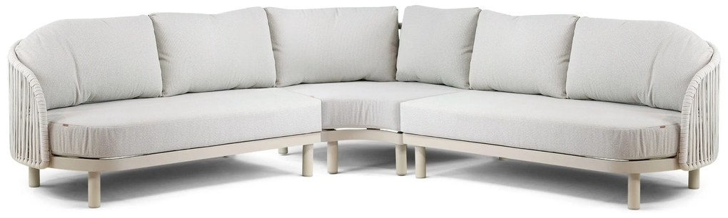 Hoek loungeset 5 personen Aluminium/rope Taupe  Santika Furniture Santika