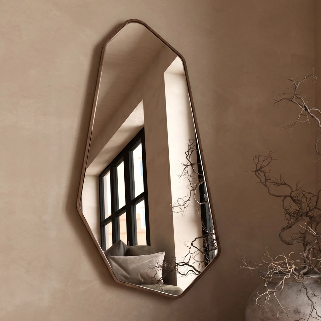 Dutchbone Basil Walnoot Spiegel Geometrisch - 39.5x90cm