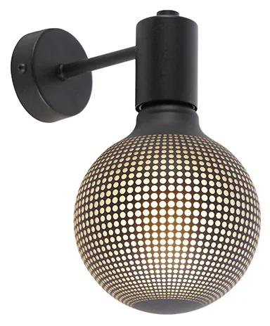 Industriële wandlamp zwart incl. G125 DECO 100lm - Facil 1 Design, Modern E27 cilinder / rond Binnenverlichting Lamp
