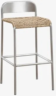 Narnial Hoge Kruk Van Roestvrij Staal Roestvrij Staal - Jute & ↑65 Cm - Sklum