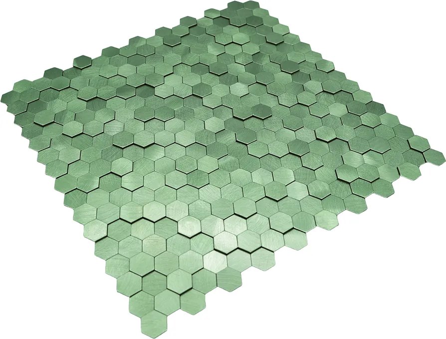 Zelfklevende Mozaïektegels Metaal | Mini Hexagon 3D Pastelgroen | 29,8×30,7 cm | Keuken, Bad & WC