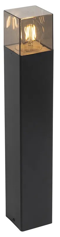 Staande buitenlamp zwart 50 cm IP44 met smoke glas - Denmark