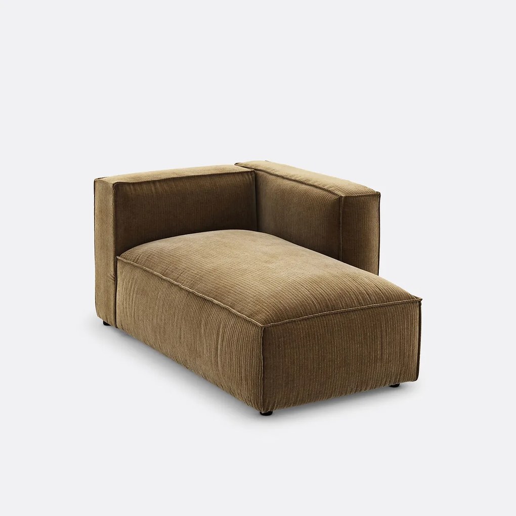 Fauteuil voor modulaire bank, vintage ribfluweel, Seven