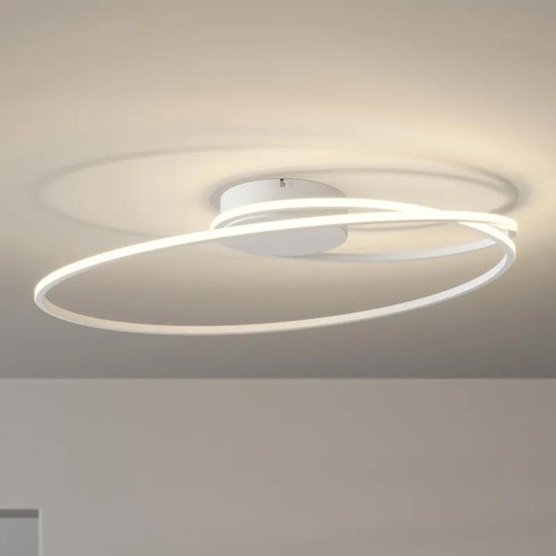 Xenias LED plafondlamp, wit, 60 x 35 cm - lampen-24