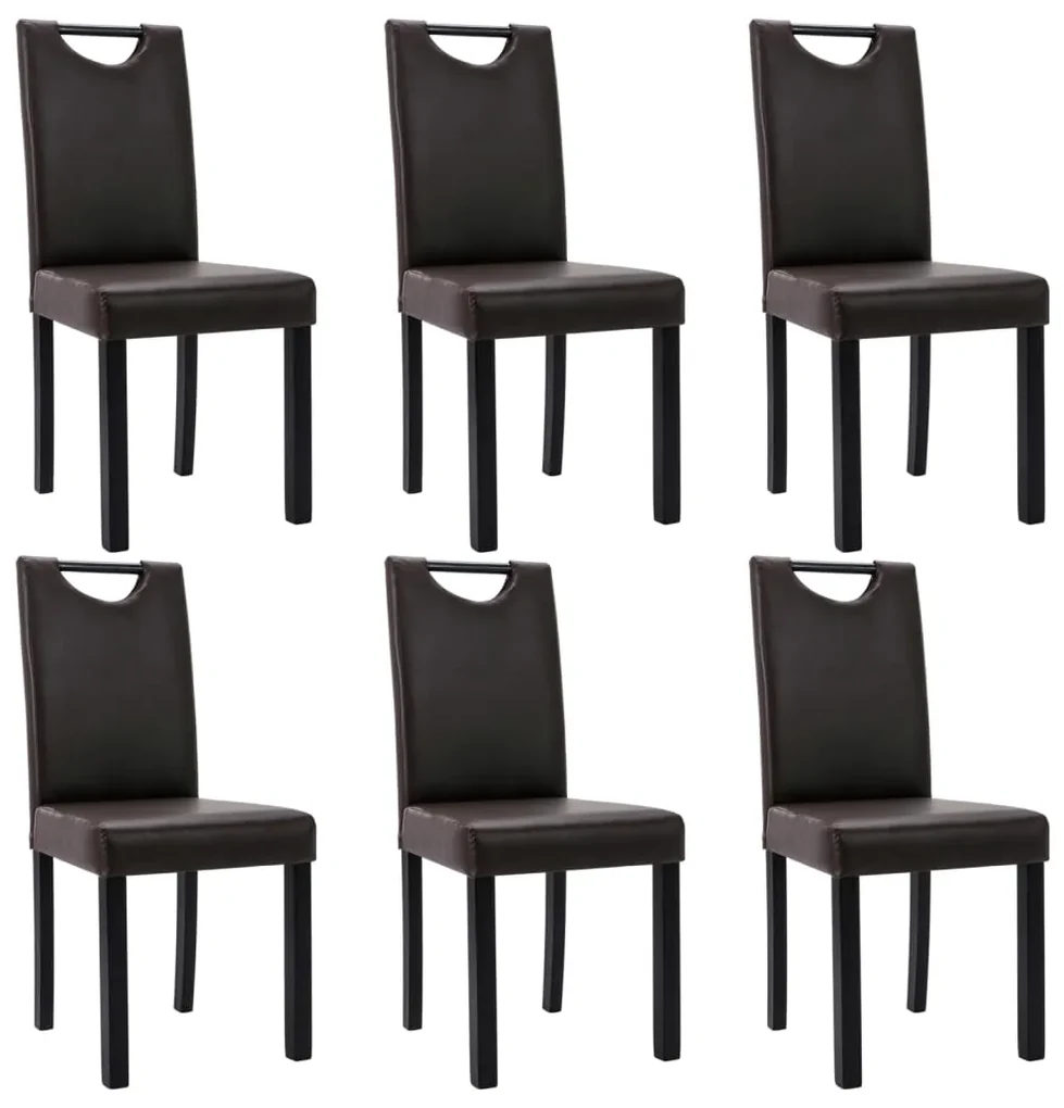 vidaXL Eetkamerstoelen 6 st kunstleer bruin