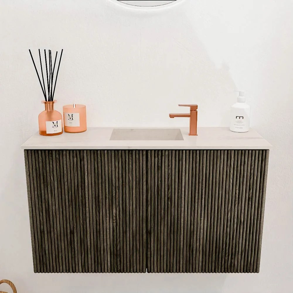 Mondiaz Joya DLux 70cm toiletmeubel shadow met wastafel faye midden 1 kraangat meli